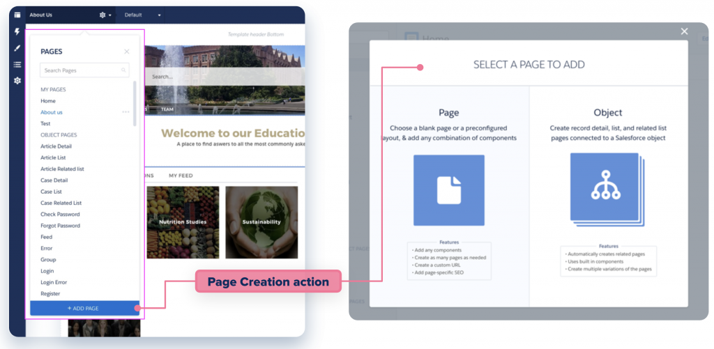 Page creation improvements